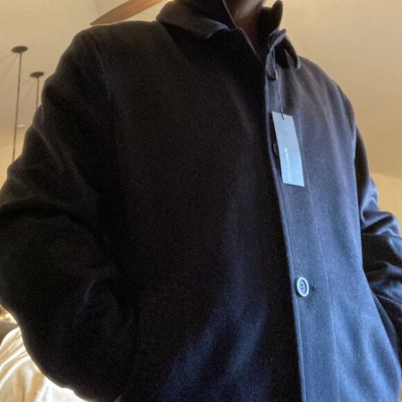 (WINTER SALE) NEW Kenneth Cole Cashmere/Wool Overcoat w/Bib - Picture 3 of 12